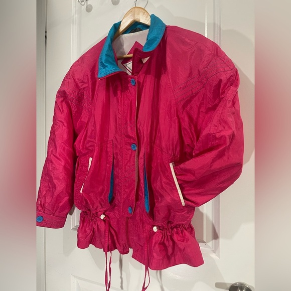 Vintage Utex Neon Pink and Blue Spring Lightweight Retro Jacket Size Large - Picture 2 of 13